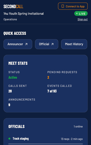 Official request view